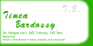 timea bardossy business card